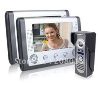 Cheapest hotsale 7inch Clear image wired video door phone promotion 1 camera+2 monitors