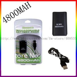 FREE SHIPPING,4800mAh Ni-MH Rechargeable Battery for Xbox 360 controller+ 4800mAh Charger for F107(China (Mainland))