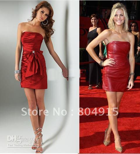 -Decker-Red-Celebrity-Dresses-Short-Strapless-Taffeta-Cocktail-Dress ...