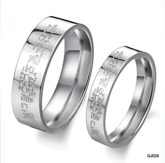 316L stainless steel Silver Korean Couple Finger Rings Free shipping GJ029