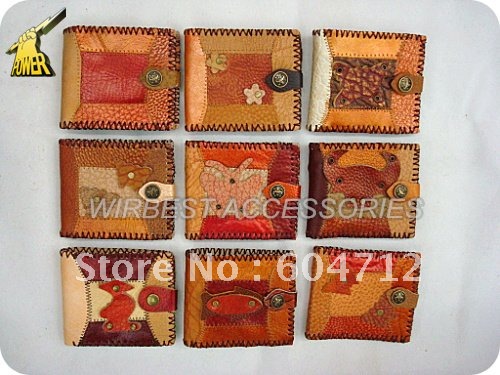 Free Shipping 20pcs/ lot Women's and Men's Genuine Leather Wallets and Purses with Promotion Price(China (Mainland))