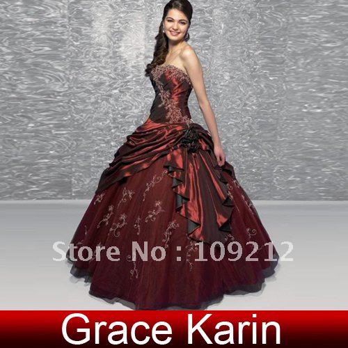 EMS SHipping 1pcslot Wine Red Fashion Popular Wedding Dresses 2012 CL2516