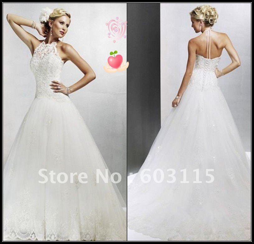 QNWD030632 Designer Beadings Lace Vintage Style Wedding Dress