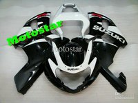 Factory Outlet,1 set White/Black Fairings kit for GSXR600 750 2001 2002 2003 K1 Factory seller Free Shipping Windscreen