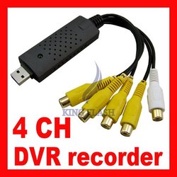 Registrador video audio do adaptador da captação da câmera livre do CCTV da canaleta DVR do USB 2.0 Easycap 4 do transporte