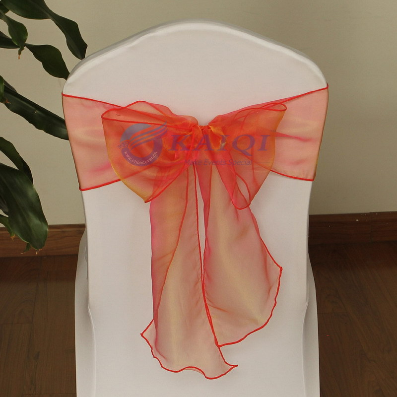  chocolate 3556 organza sashes wedding chair organza sash with red sash