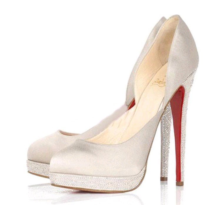 Red soled highheeled shoes diamond wedding shoes diamondstudded shoes