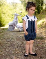 Free shipping Girl denim  suits   ( tops+ Strap pants) 2pc sets Hot 5set/lots
