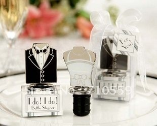 Bride Dress on Favor Wedding Gift The Bride And Groom Dress Red Wine Bottle Stopper