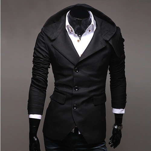 Free Shipping Men's Hoody Blazer Suit Leisure Oblique Tuxedo High Quality