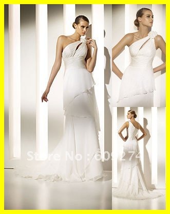 Designer Dress Sale on Designer 2012 Hot Sale One Shoulder White Beach Wedding Dresses