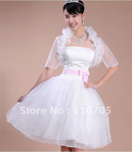 Wholesale 2012 free shipping NEW Pink hibiscus flowers bowknot dress wedding
