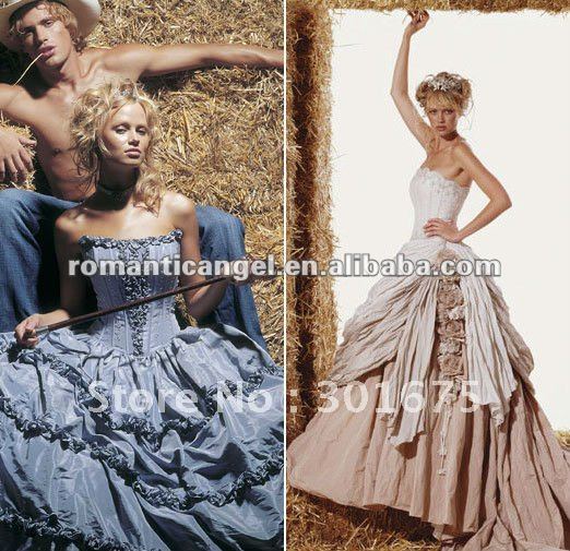 Cowboy western wedding dresses