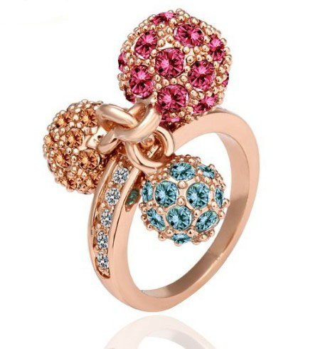 Free shipping wholesale 18KGP crystal Ring rings jewellery wedding rings 