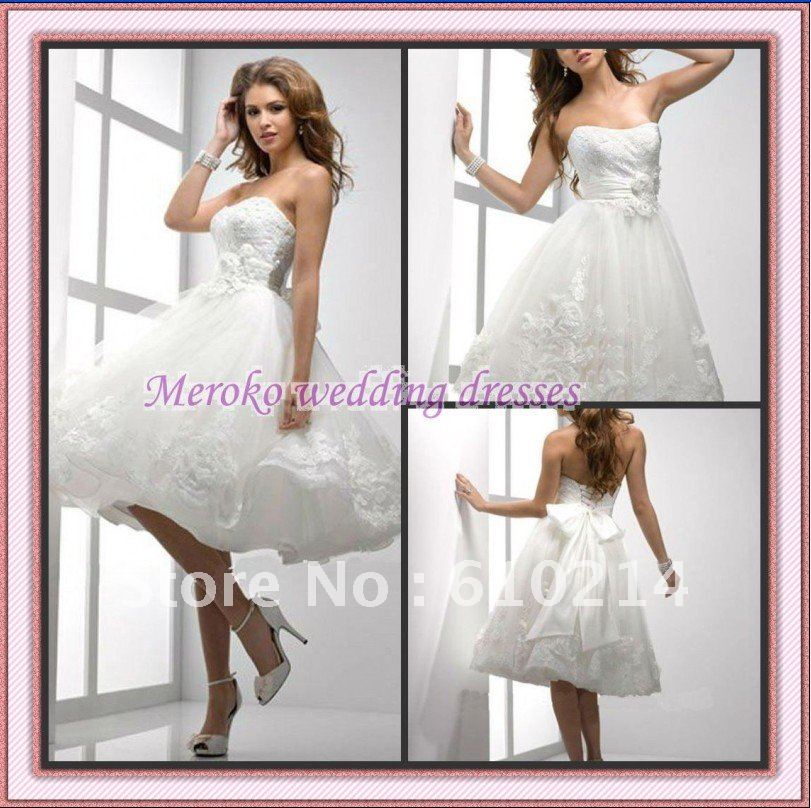  White Tulle Strapless Mini Short Bridal Wedding Dress Custommade Size