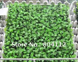 Free Shipping LOT 100pc of 25cm*25cm Light Green Artificial Plastic boxwood Grass Mat Decorative(China (Mainland))