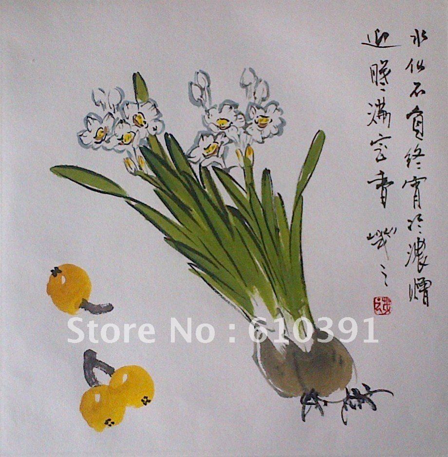  painted original chinese painting fruit narcissusChina Mainland