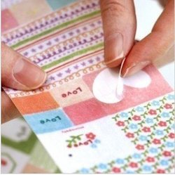 New Korea style Monopoly Fabric cotton Sticker-2 style I wish you all the best/Enjoy your every moment FreeShipping(China (Mainland))