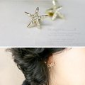 ~Min 12pcs/lot mixed,Clear crystal holding star fish earring,ear stud,2027.2418A. Free shipping