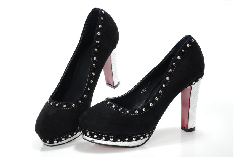 Ladies Sexy Crystal Shoes High Heels 2012Black Suede Pumps ShoesHigh 
