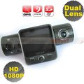 X6000 Dual Lens CMOS Wide Angle Car DVR Camcorder w/ 2-IR LED / GPS Module / AV-Out / TF (2.0" TFT) Free Shipping
