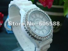 DHL/FedEX Free Shipping, 2012Hot Selling Geneva Watch, 100% Silicone Strap, Jewelry Quartz Face,Mixed 8 Colors 20Pcs/Lot