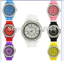 DHL FedEX Free Shipping 2012Hot Selling Geneva Watch 100 Silicone Strap Jewelry Quartz Face Mixed 8