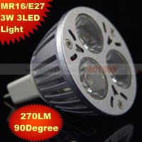 20pcs/lot MR16/E27 270LM high power led light bulb with AC100V/220V Free Shipping