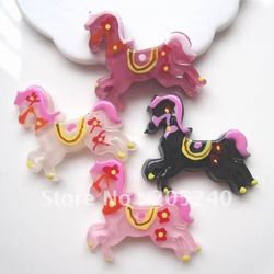 Free shipping!really so cute flat back resin horse mixed colors 20pcs for DIY phone decoration(China (Mainland))