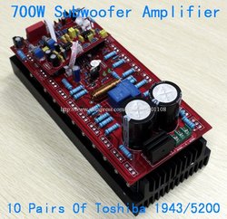 F715A HIFI 700W Subwoofer Mono Amplifier Board By 10 Pairs 1943/5200 Amp Board For Subwoofer(China (Mainland))
