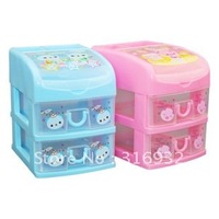 New arrival! Mini cartoon flip with double the drawer-style storage box small drawer cabinet, free shipping