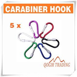 5X Carabiner Camp Snap Clip Hook Lock Keychain Hiking 6166(China (Mainland))