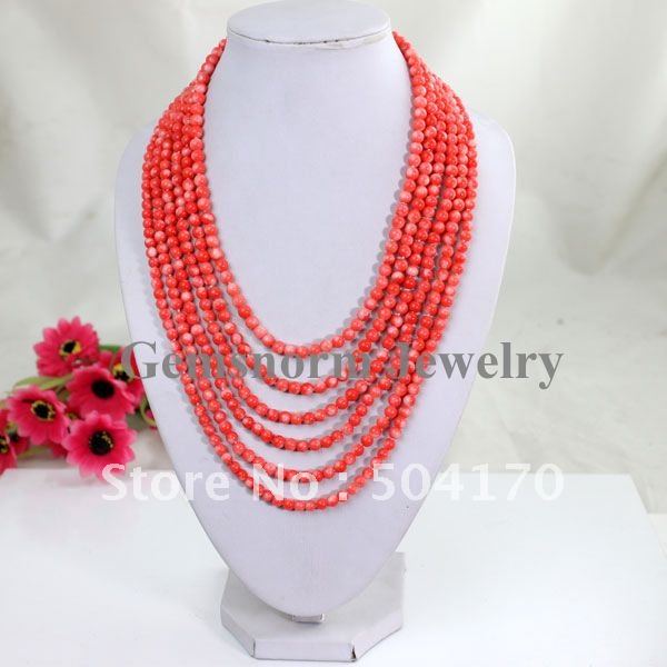 Jewelry Set 2 Rows Coral Necklace Set 2012 New&Fashion Coral Jewelry