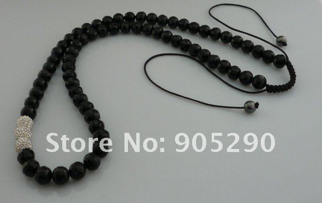 Hot Sale Classic Western Shamballa Necklace White Crystal Pave Clay Beads Handmade Woven Necklace Best Gift Free Shipping NC046(China (Mainland))