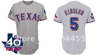 Wholesale Baseball Jersey Texas Rangers 5 Ian Kinsler  Gray  40th Anniversary Patch  Jerseys  size : 48-56  Free shipping