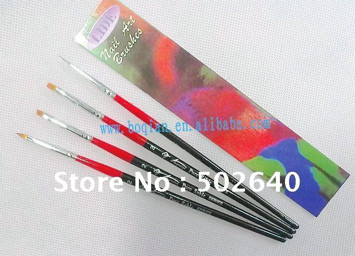 DHL/EMS Wholesale black&red handle Nail Painting Drawing brush kits Nail art