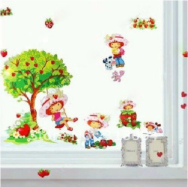 Stickers Wholesale on Strawberry Baby Wall Sticker On Sale Wall Arts Kids Room Decoration