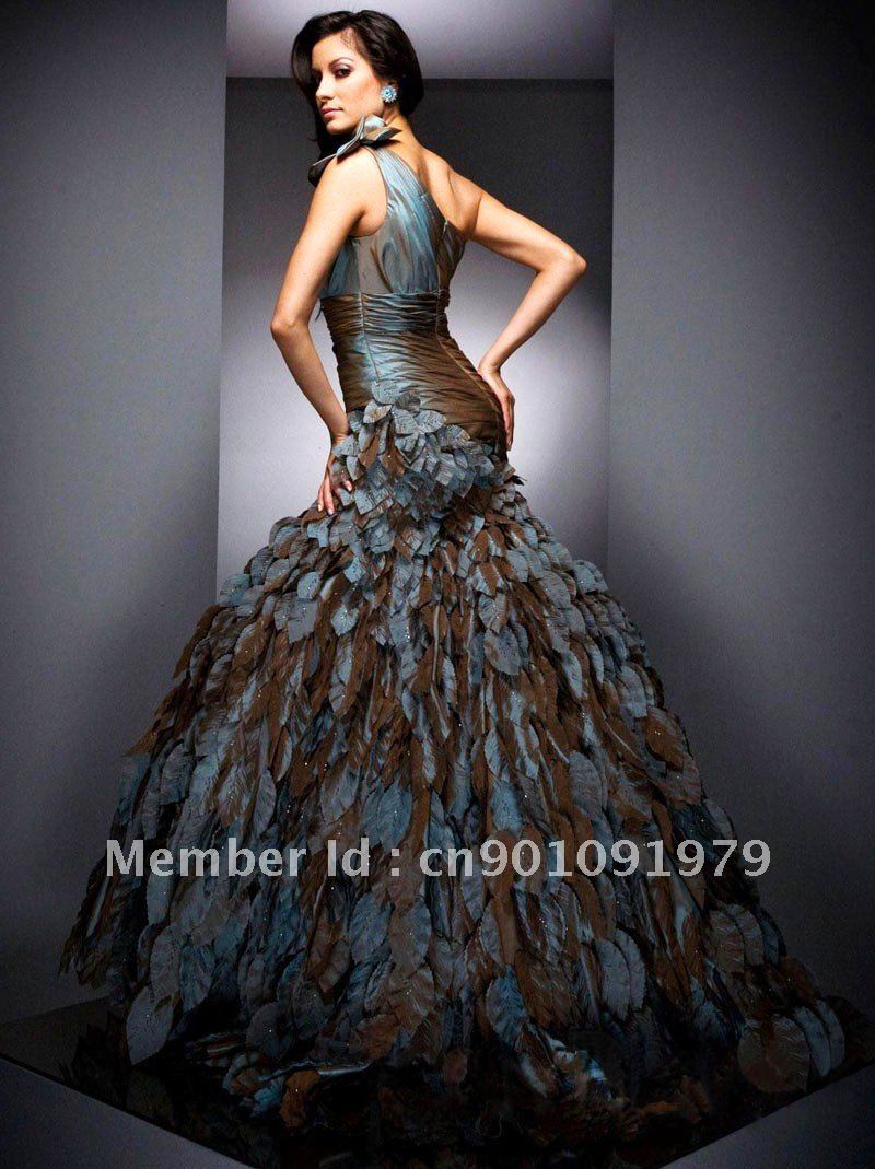 Peacock feather dress