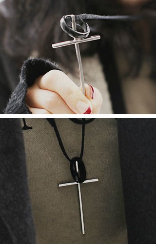 String Cross Necklace