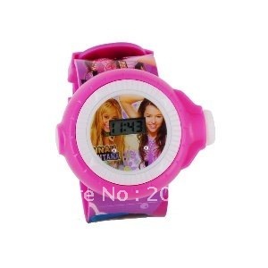 Children Hannan Montana LED Projector Watch (Red)+freeshipping!!