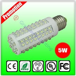 Wholesale - - E27 5W led bulb,corn light,Epistar 108 leds,450LM,360angle,AC110V/240V DC12V/24V(China (Mainland))