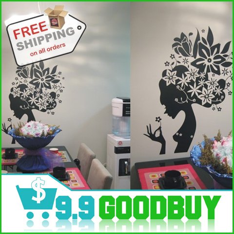 Removable Wallpaper on Removable Floral Fairy Bedreoom Wall Stickers Home Decor Sticker