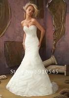 Designer Affordable Crystal Emboidery and Organza 2012 Wedding Dress China White Ivory