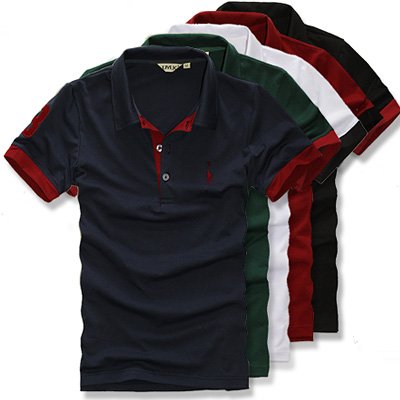 Freeshirt on Sleeve Slim Pique Polo Shirts Embroidery T Shirt Free Shipping J335