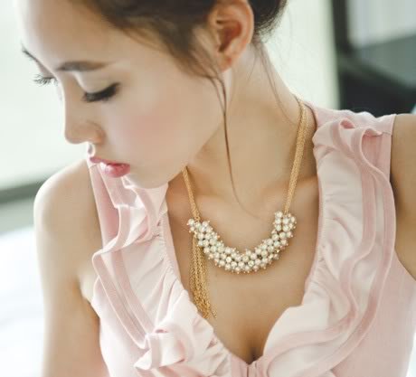 Women Elegant Imitation Pearl Pendant Garden Evening Party Cocktail Necklace A58(China (Mainland))