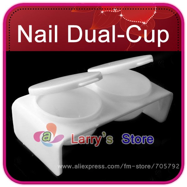 Free Shipping 10 Sets/Lot Dual-Cup Seal Nail Art Beauty Salons Tools
