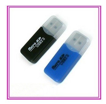 10pcs/lot New Arrival Mini USB Micro SD Card Reader USB 2.0 TF blue card reader-Free Shipping(China (Mainland))