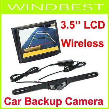 3.5" Wireless LCD Monitor Car Rear View Security Parking Reversing Camera System free shipping
