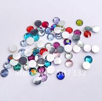 Free Shipping! Wholesale 4mm Multi Colour Mixed colour Acryl Resin Rhinestone 2028 Flat Rhinestone 1440pcs/lot RR0443