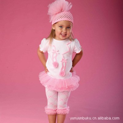 Cheap Baby Girl Clothes on Wholesale 2012 New Baby Clothes Baby Ballet Top  Lace Pants Girls